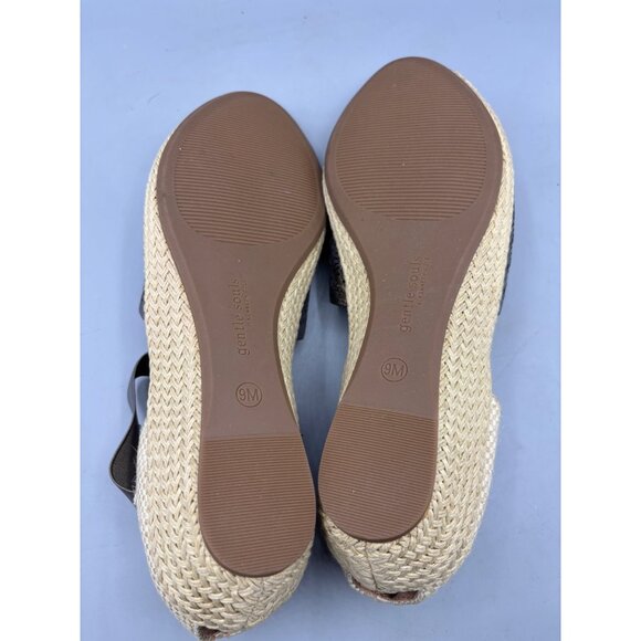 Gentle Souls Kenneth Cole Womens‎ Sandals 9 Peep Toe Metallic Leather Wedge Luci - Picture 9 of 9